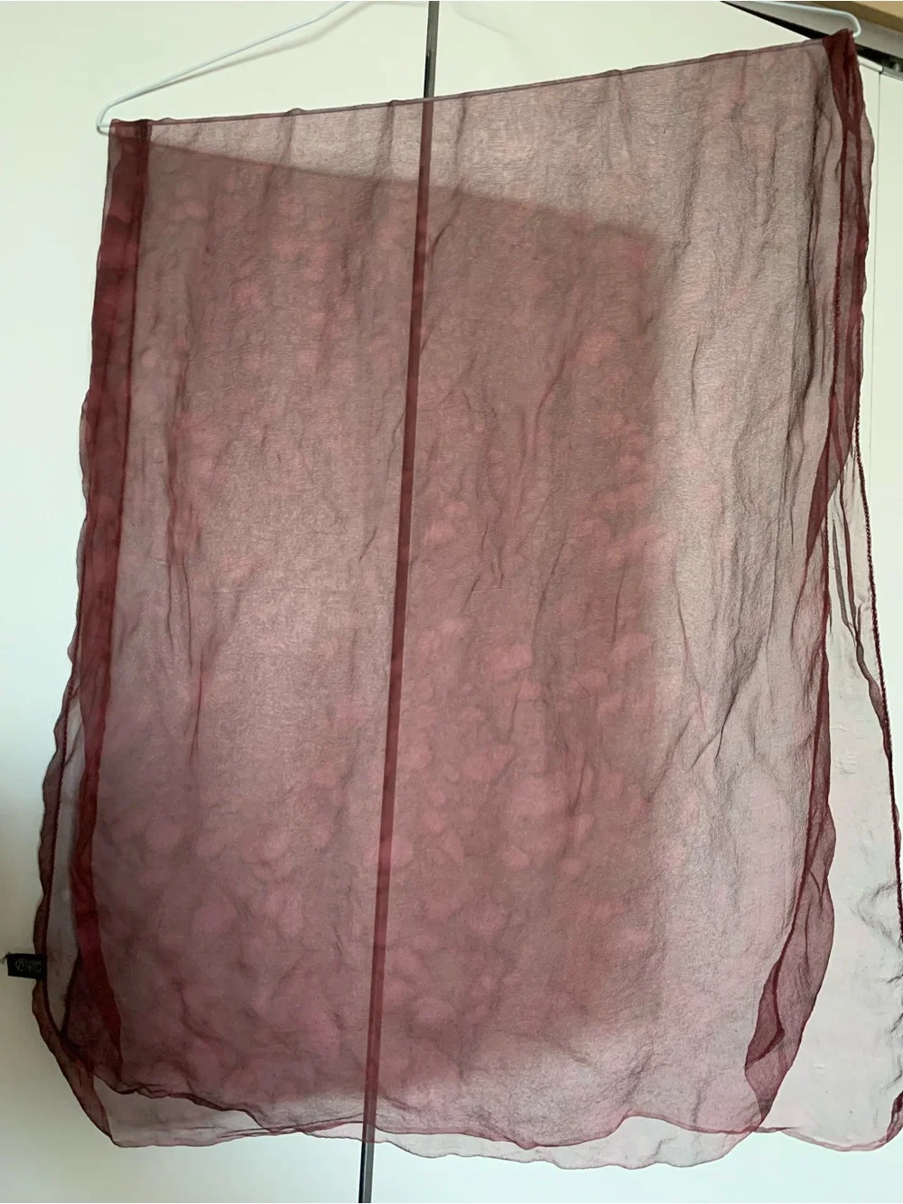 Silk Burgundy Scarf - 100% Silk Lightweight Wrap